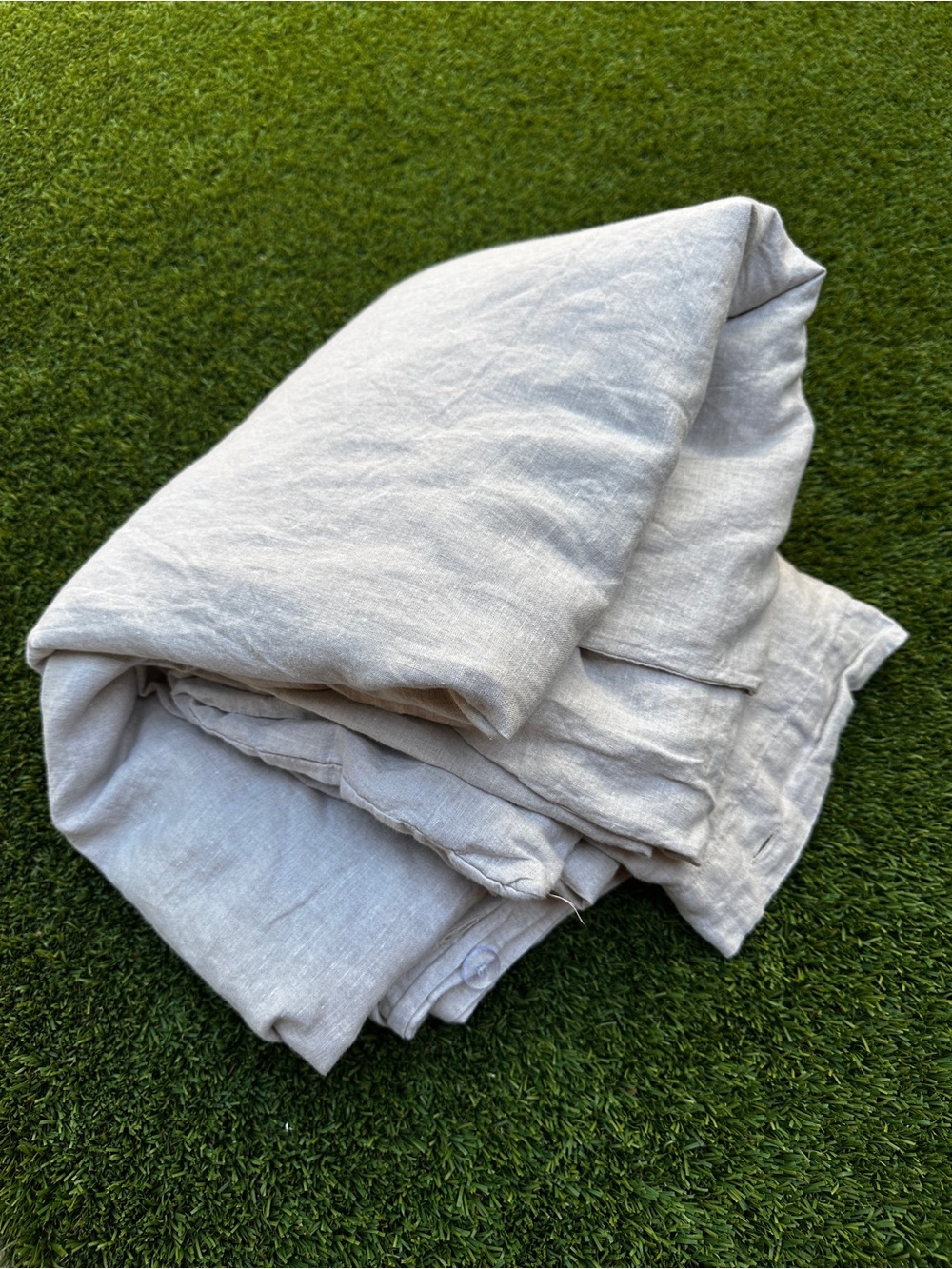 West Elm flax linen duvet cover